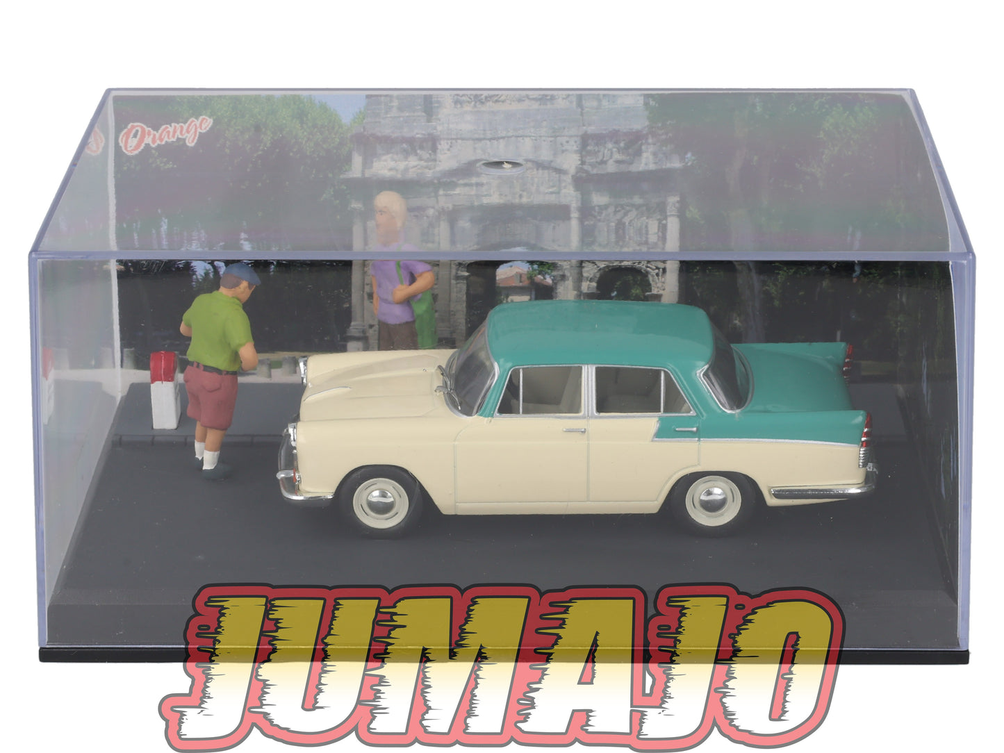 NB10 Voiture IXO 1/43 Diorama Route bleue AUSTIN Cambridge les touristes anglais