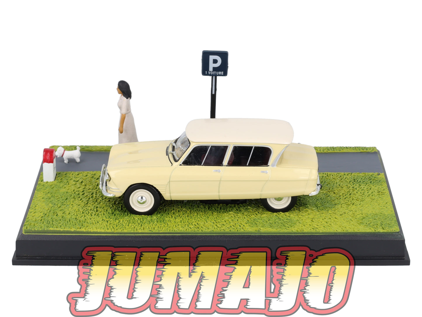 NB11 Voiture IXO 1/43 Diorama Route bleue CITROEN AMI 6 la promenade du chien