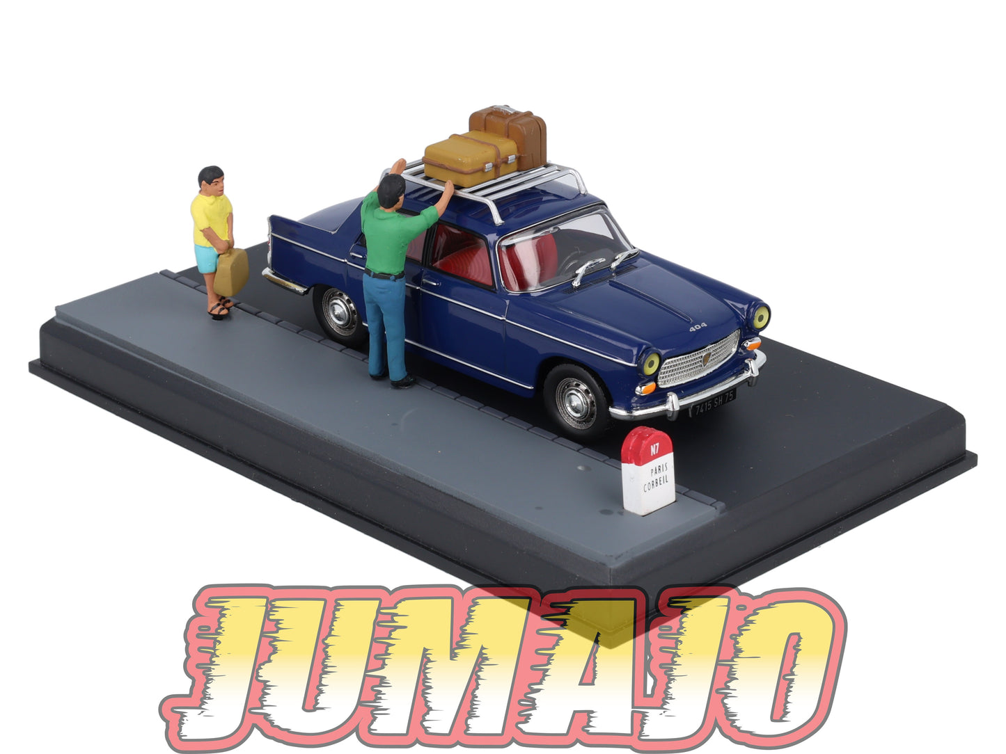 NB13 Voiture IXO 1/43 Diorama Route bleue PEUGEOT 404 Le grand départ