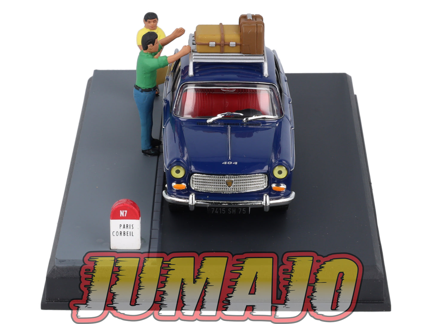 NB13 Voiture IXO 1/43 Diorama Route bleue PEUGEOT 404 Le grand départ