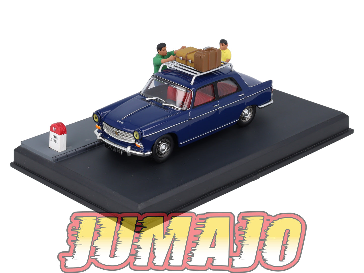 NB13 Voiture IXO 1/43 Diorama Route bleue PEUGEOT 404 Le grand départ