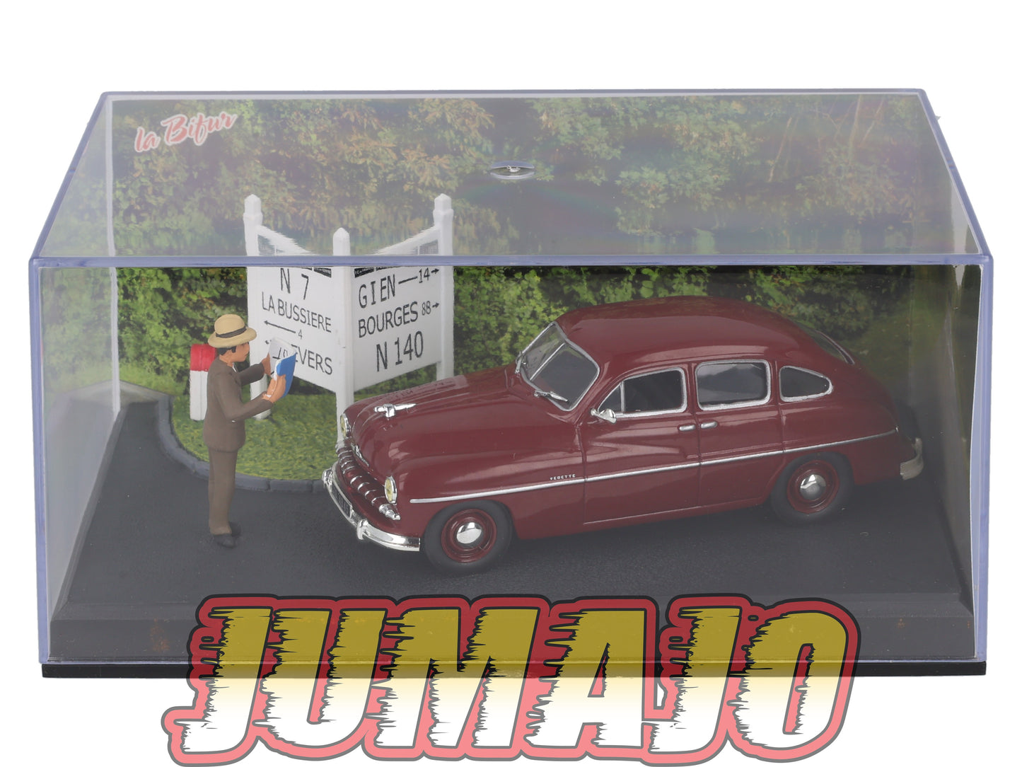 NB18 Voiture IXO 1/43 Diorama Route bleue FORD Vedette La bifurcation