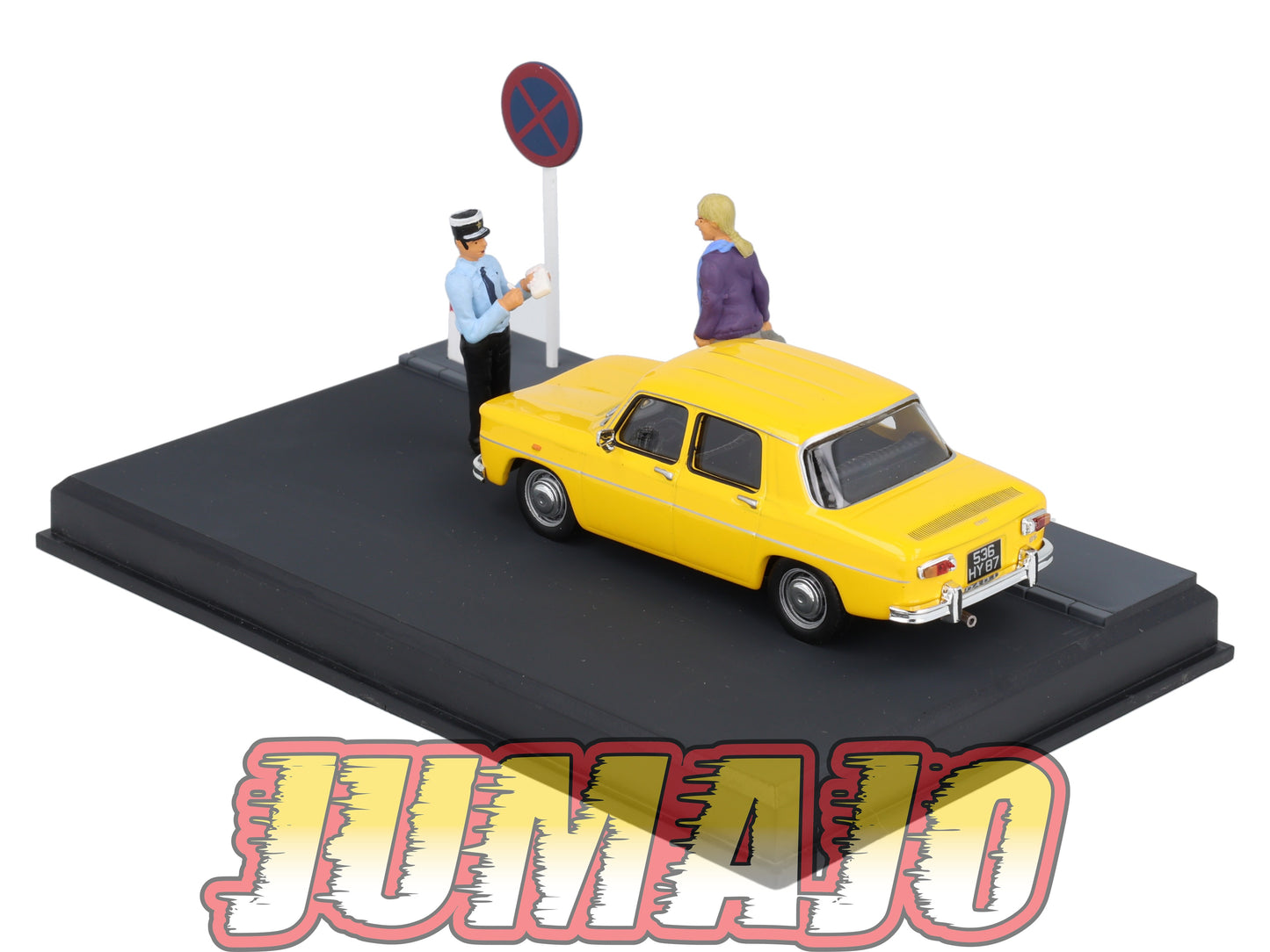 NB35 Voiture IXO 1/43 Diorama Route bleue RENAULT 8S La contravention