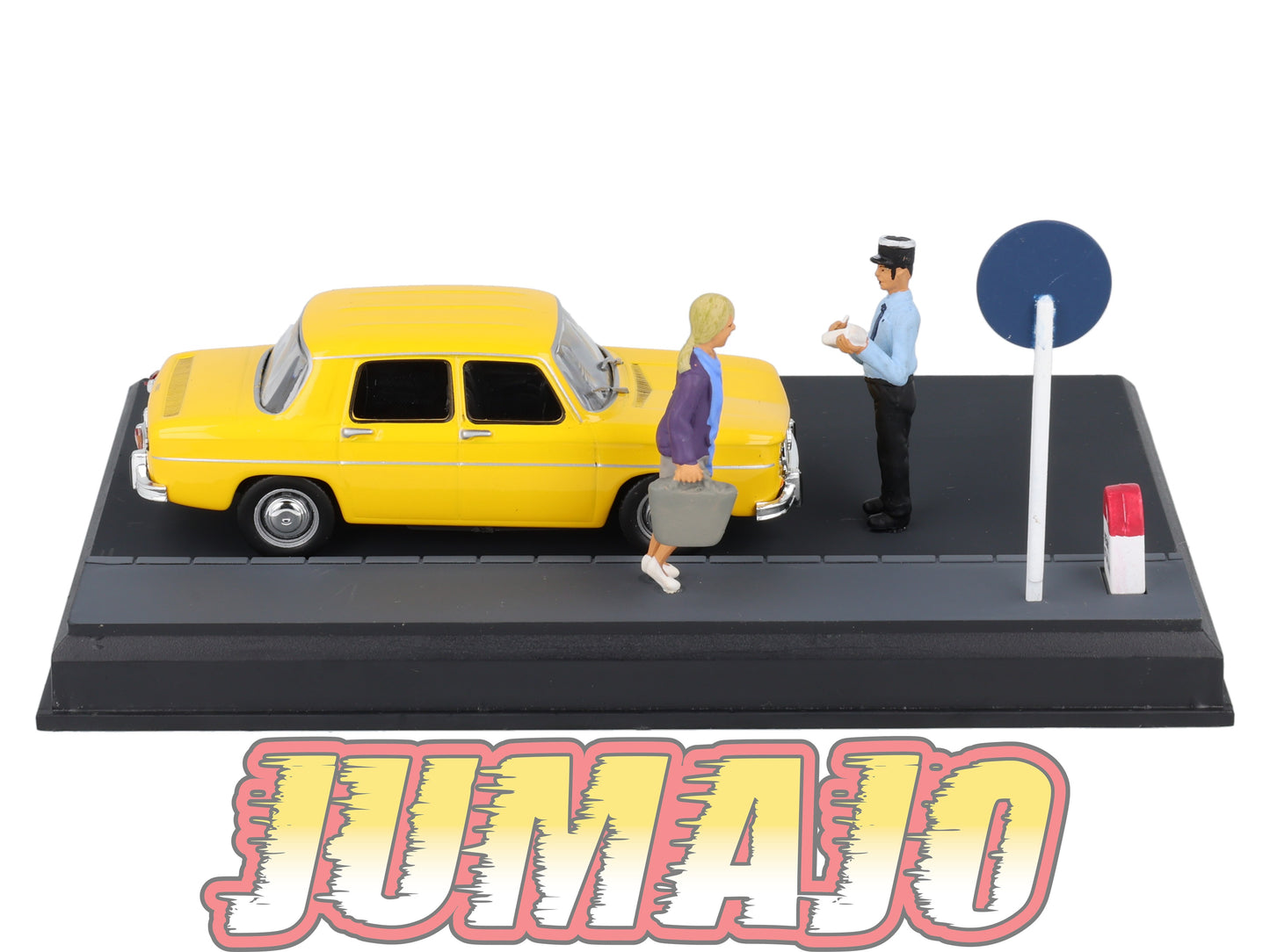 NB35 Voiture IXO 1/43 Diorama Route bleue RENAULT 8S La contravention