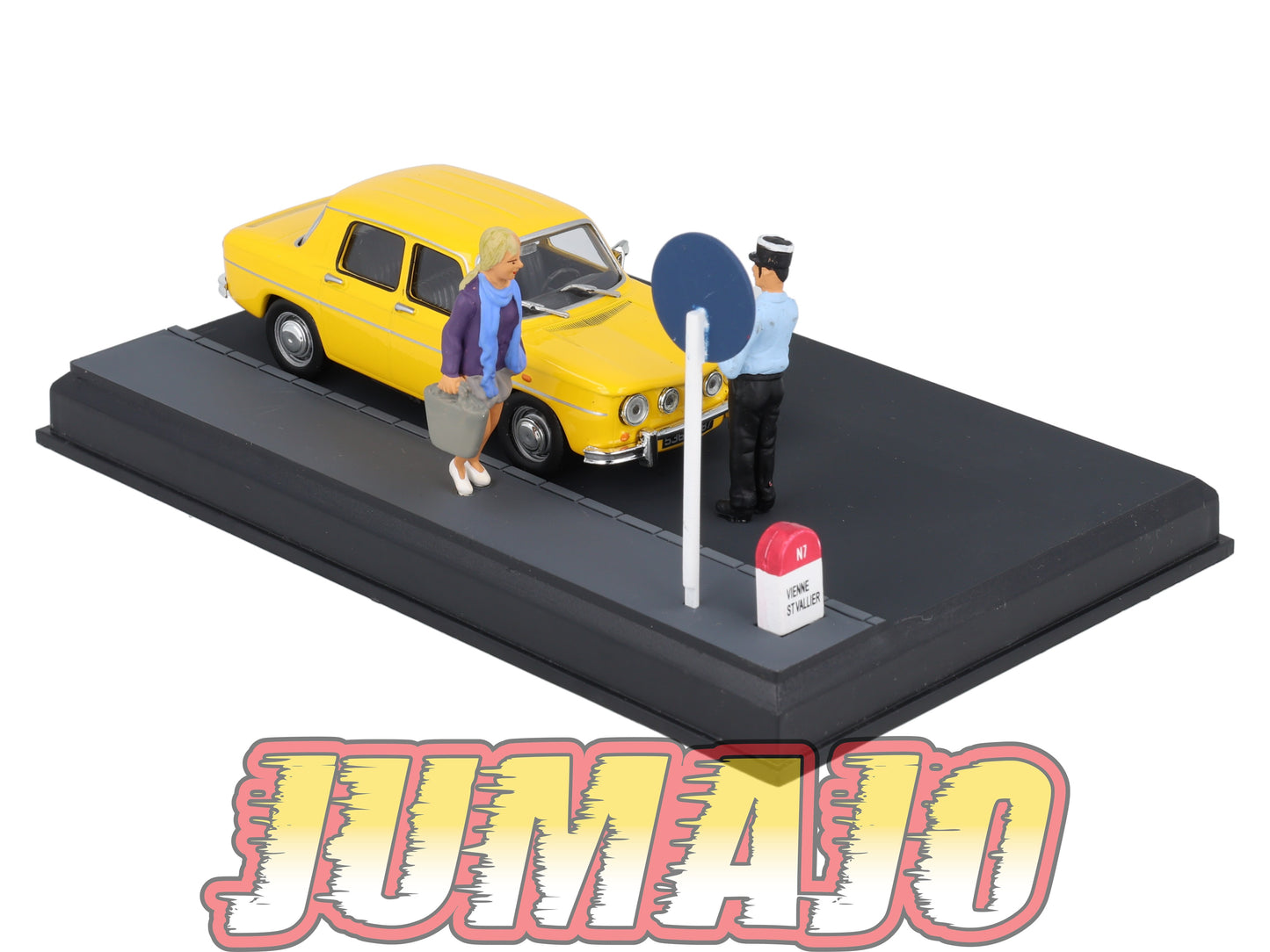 NB35 Voiture IXO 1/43 Diorama Route bleue RENAULT 8S La contravention