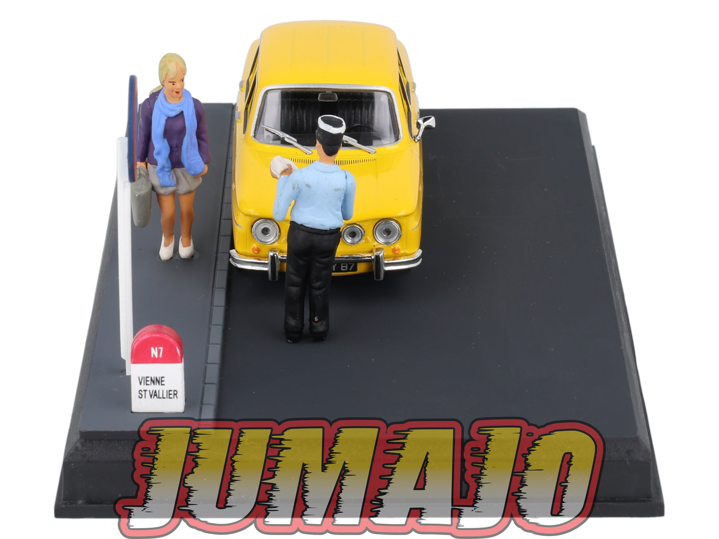 NB35 Voiture IXO 1/43 Diorama Route bleue RENAULT 8S La contravention