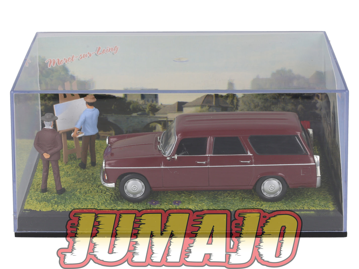 NB44 Voiture IXO 1/43 Diorama Route bleue PEUGEOT 404 break "Le peintre"
