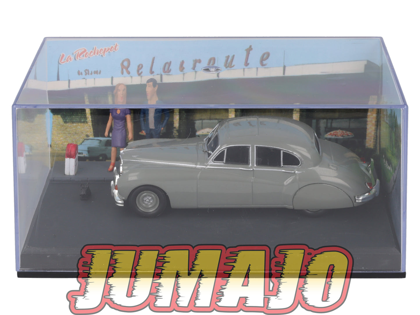 NB48 Voiture IXO 1/43 Diorama Route bleue JAGUAR MK VII Le Relai