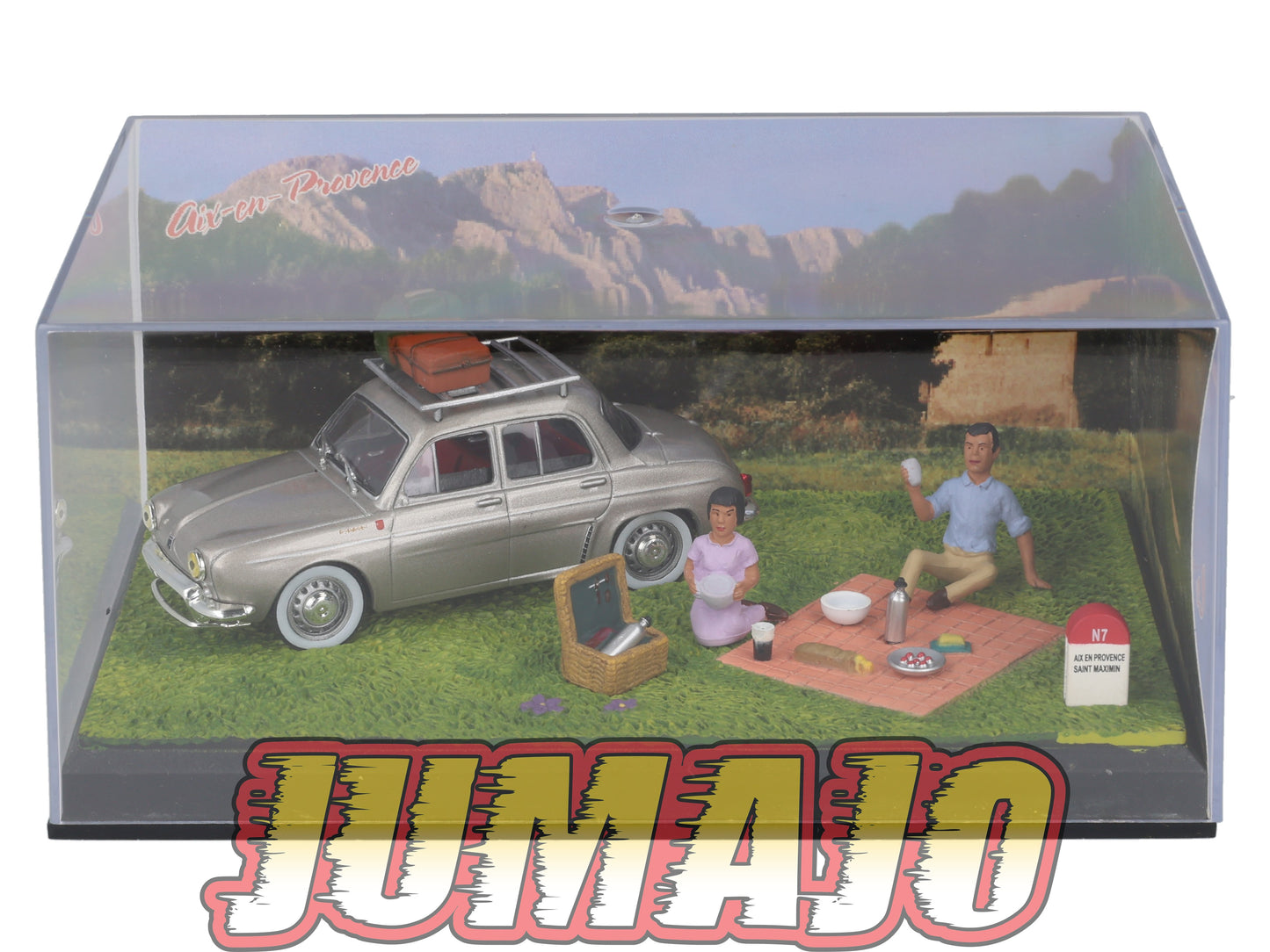 NB4 Voiture IXO 1/43 Diorama Route bleue RENAULT Ondine Pause pique-nique