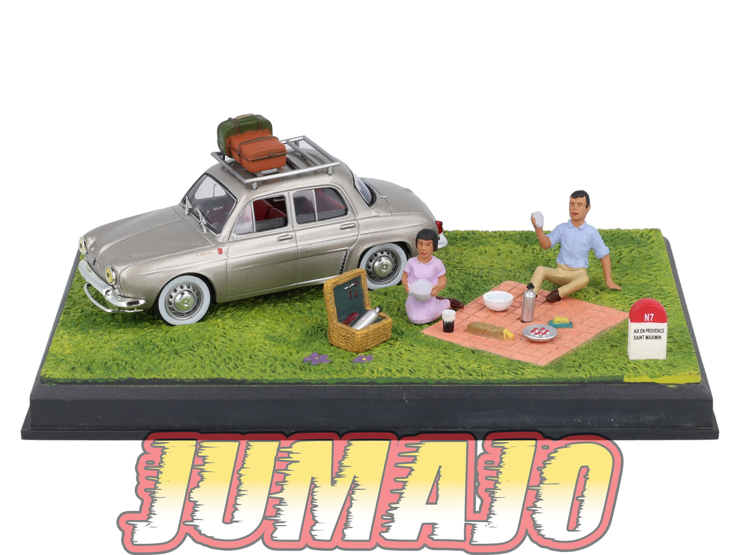 NB4 Voiture IXO 1/43 Diorama Route bleue RENAULT Ondine "Pause pique-nique"