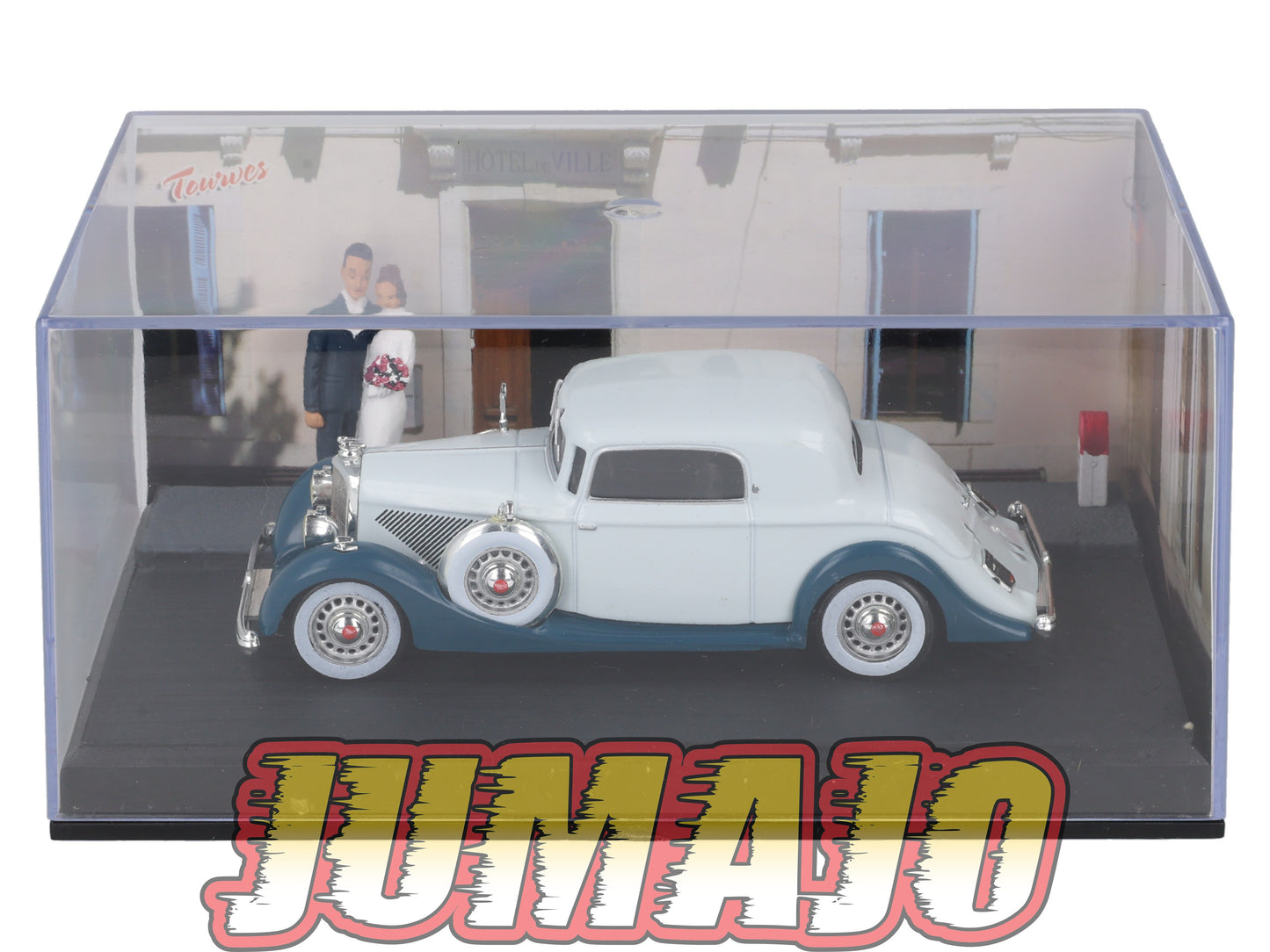 NB50 Voiture IXO 1/43 Diorama Route bleue PANHARD 6 C6 Faux cabriolet Les mariés