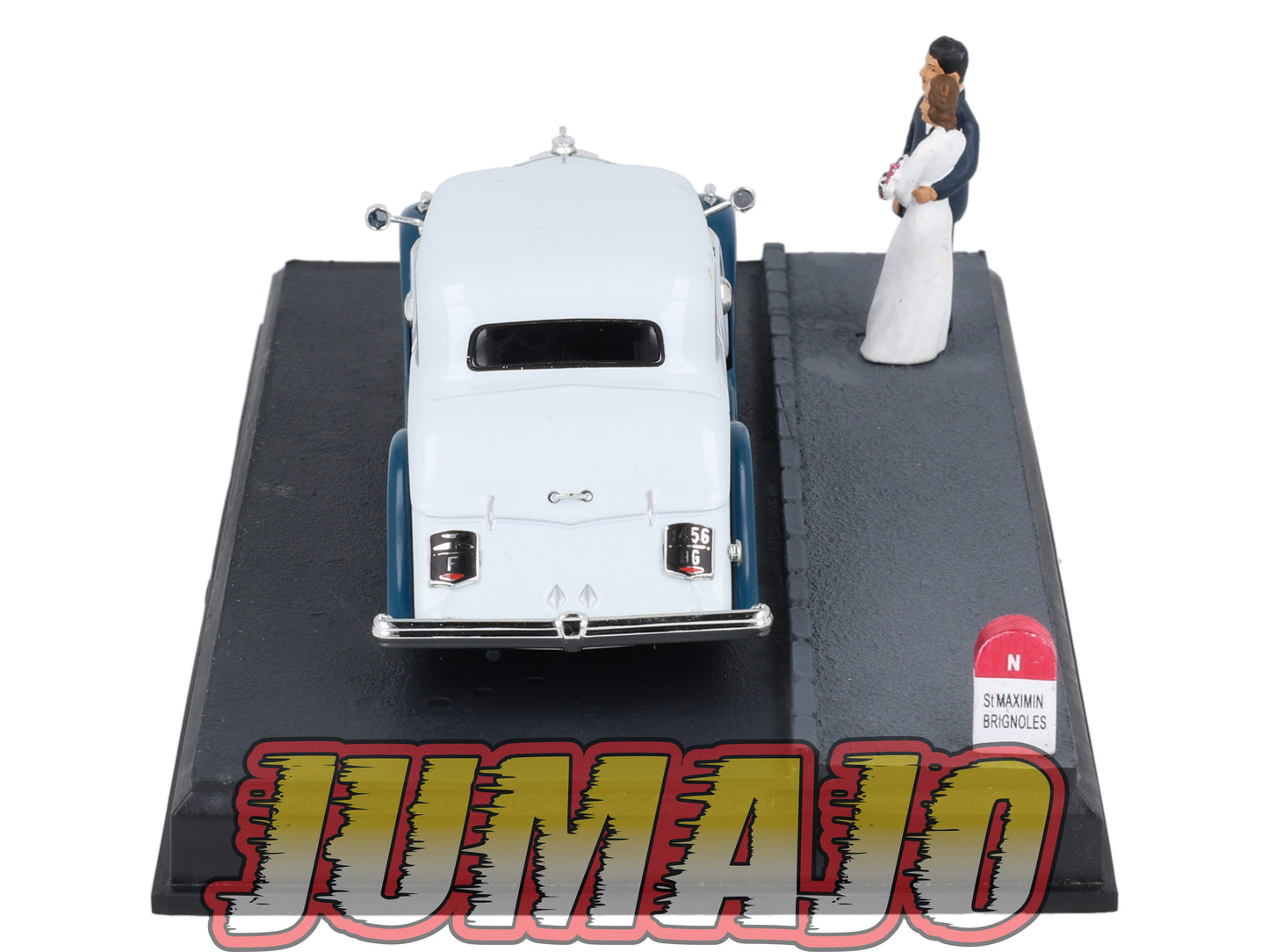 NB50 Voiture IXO 1/43 Diorama Route bleue PANHARD 6 C6 Faux cabriolet Les mariés
