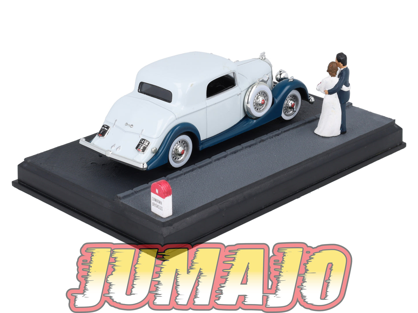 NB50 Voiture IXO 1/43 Diorama Route bleue PANHARD 6 C6 Faux cabriolet Les mariés