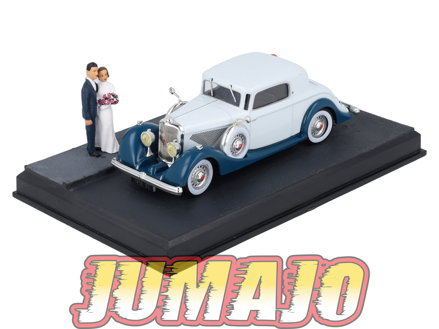 NB50 Voiture IXO 1/43 Diorama Route bleue PANHARD 6 C6 Faux cabriolet Les mariés
