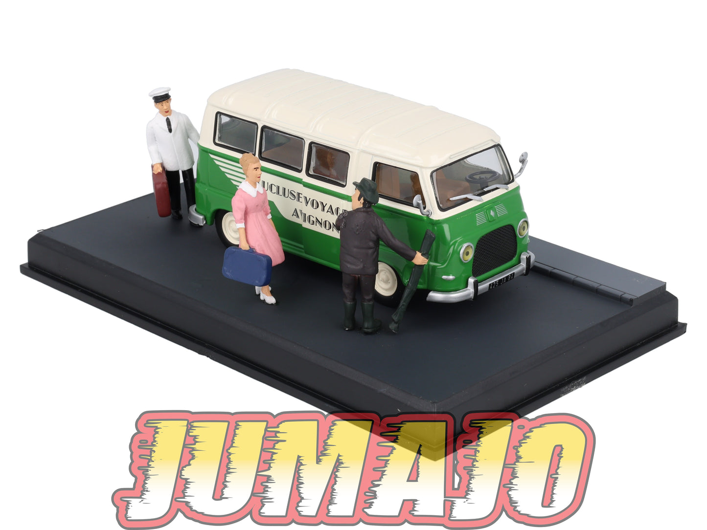 NB52 Voiture IXO 1/43 Diorama Route bleue RENAULT Estafette Les touristes
