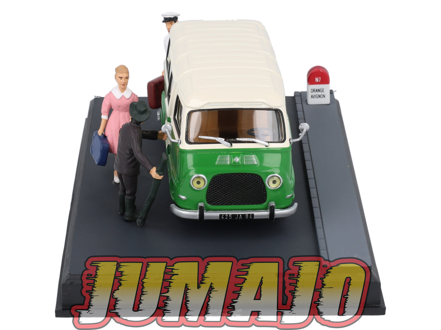 NB52 Voiture IXO 1/43 Diorama Route bleue RENAULT Estafette Les touristes