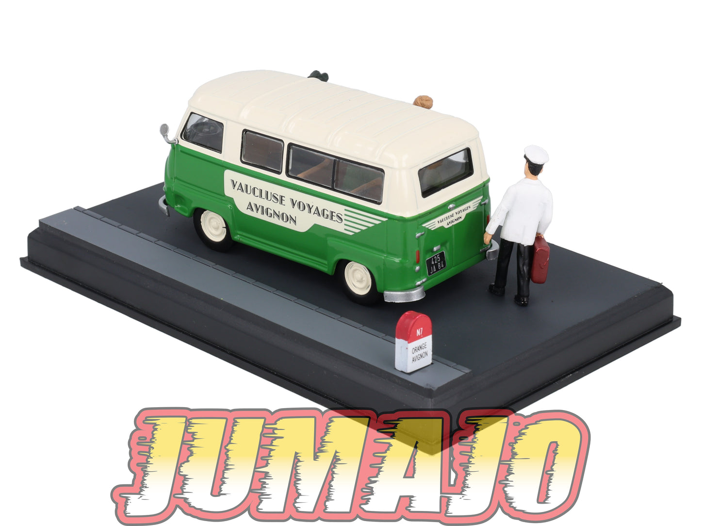 NB52 Voiture IXO 1/43 Diorama Route bleue RENAULT Estafette Les touristes