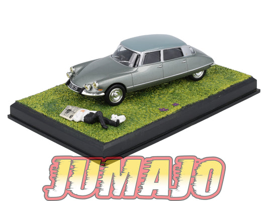 NB53 Voiture IXO 1/43 Diorama Route bleue CITROEN DS 19 Pallas La sieste