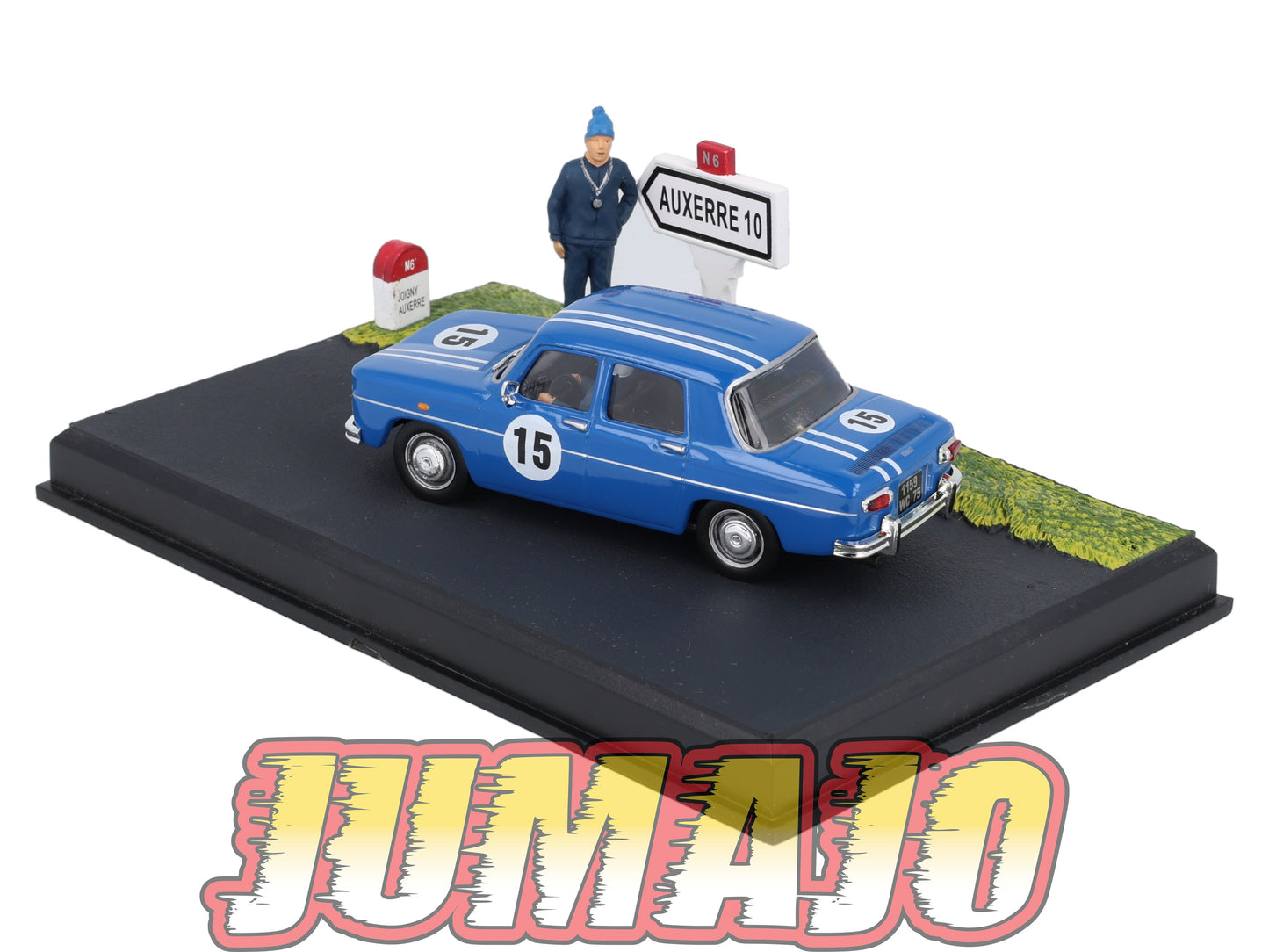NB56 Voiture IXO 1/43 Diorama Route bleue RENAULT 8 GORDINI La voiture de rallye