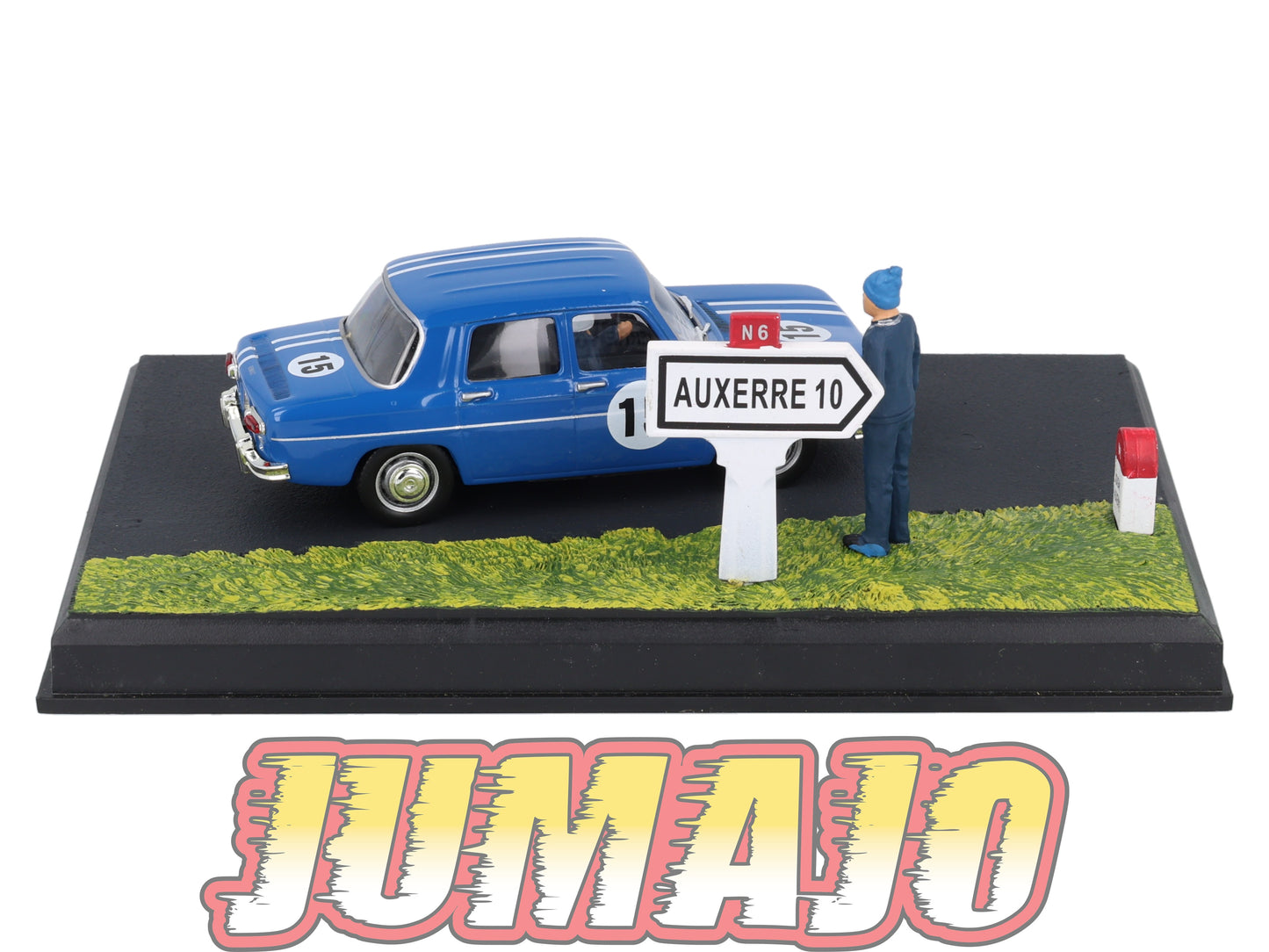 NB56 Voiture IXO 1/43 Diorama Route bleue RENAULT 8 GORDINI La voiture de rallye