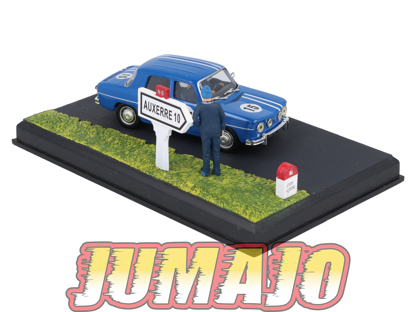 NB56 Voiture IXO 1/43 Diorama Route bleue RENAULT 8 GORDINI La voiture de rallye