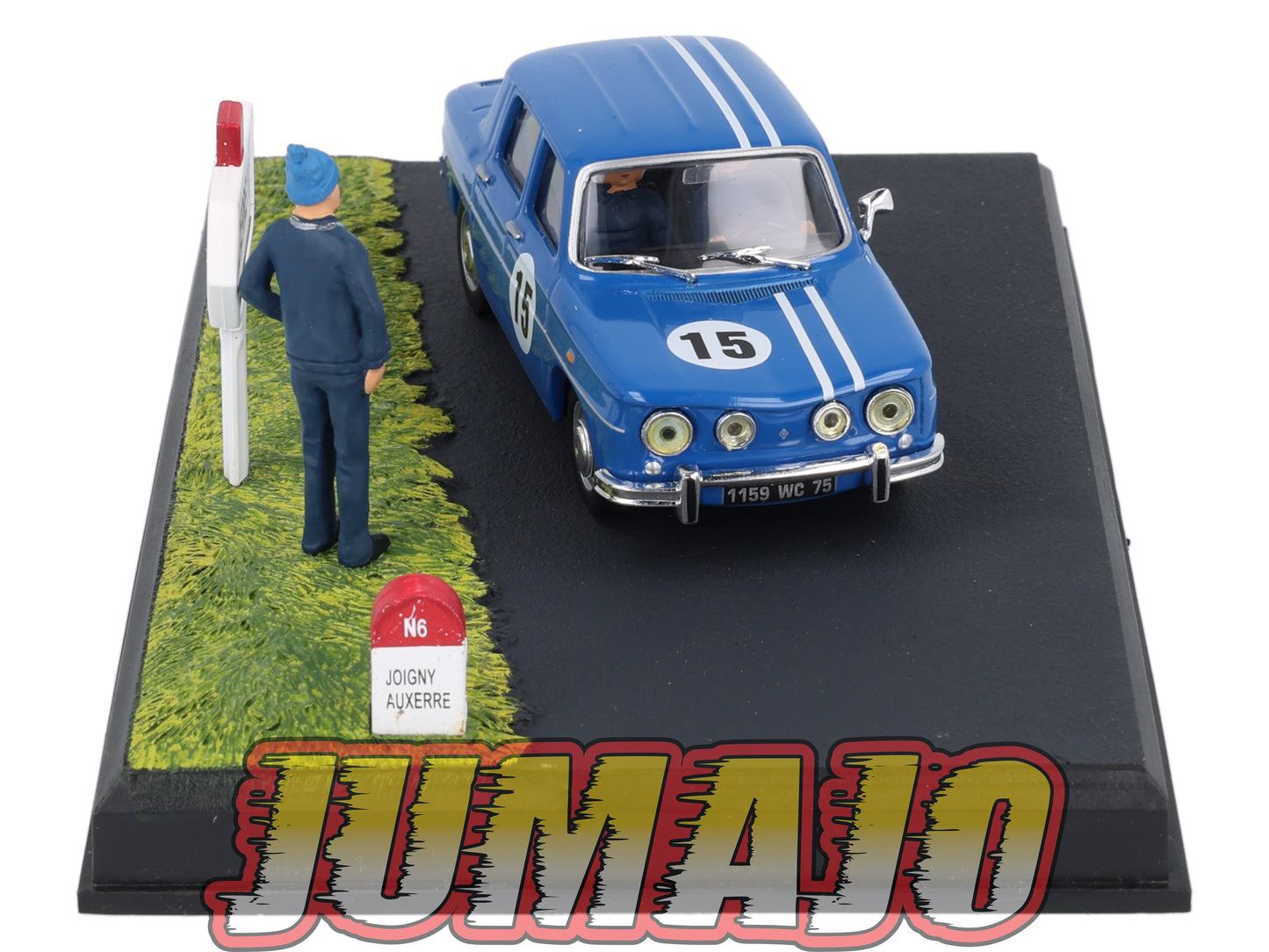 NB56 Voiture IXO 1/43 Diorama Route bleue RENAULT 8 GORDINI La voiture de rallye