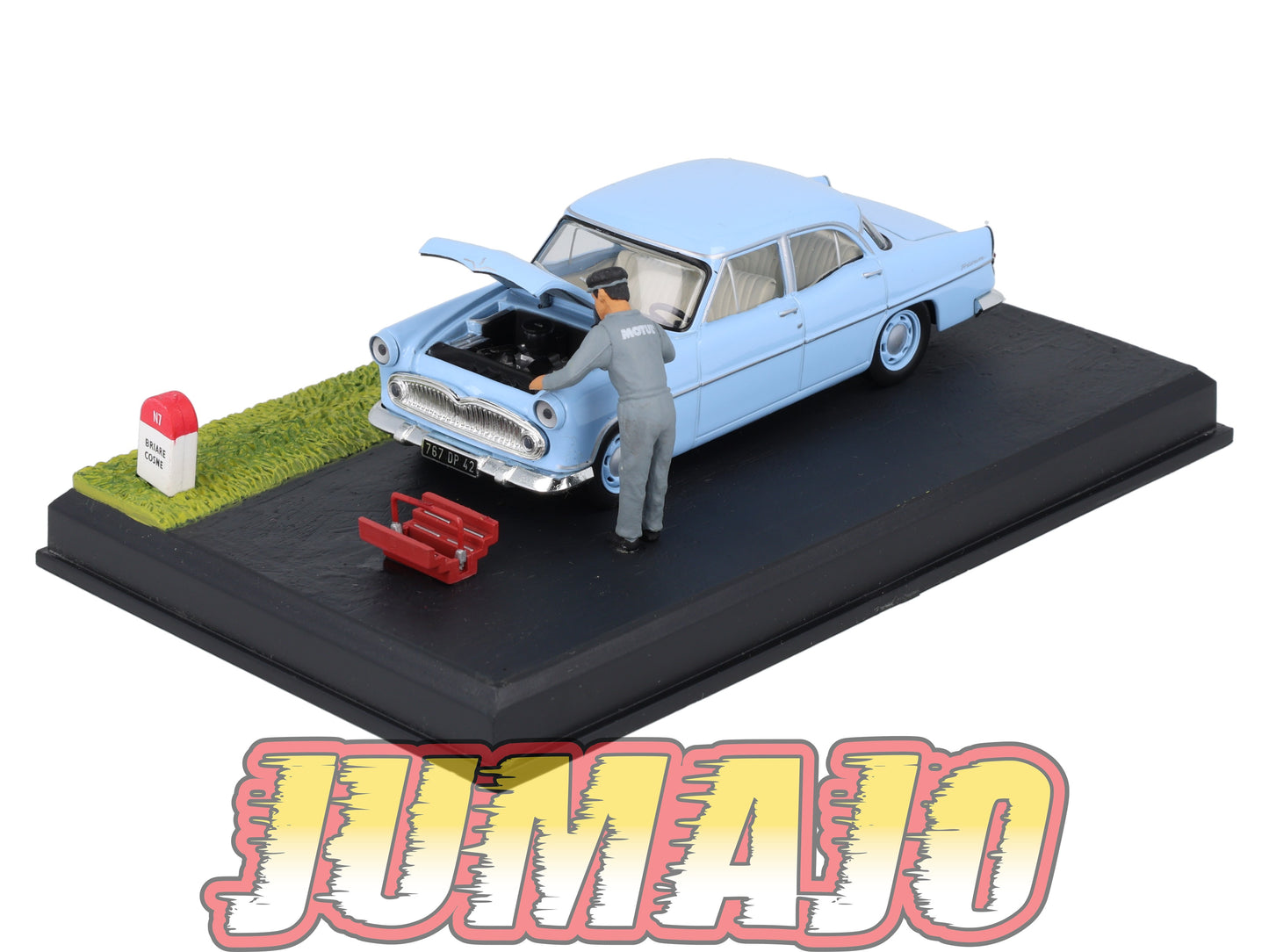 NB5 Voiture IXO 1/43 Diorama Route bleue SIMCA Trianon La panne