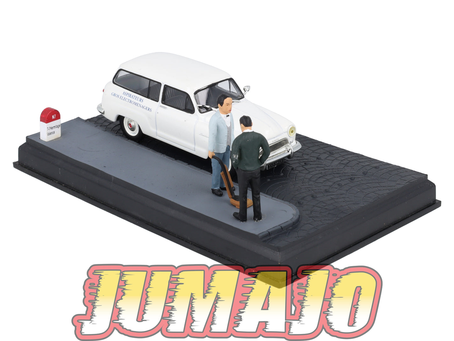 NB60 Voiture IXO 1/43 Diorama Route bleue SIMCA Aronde châtelaine Le voyageur de commerce