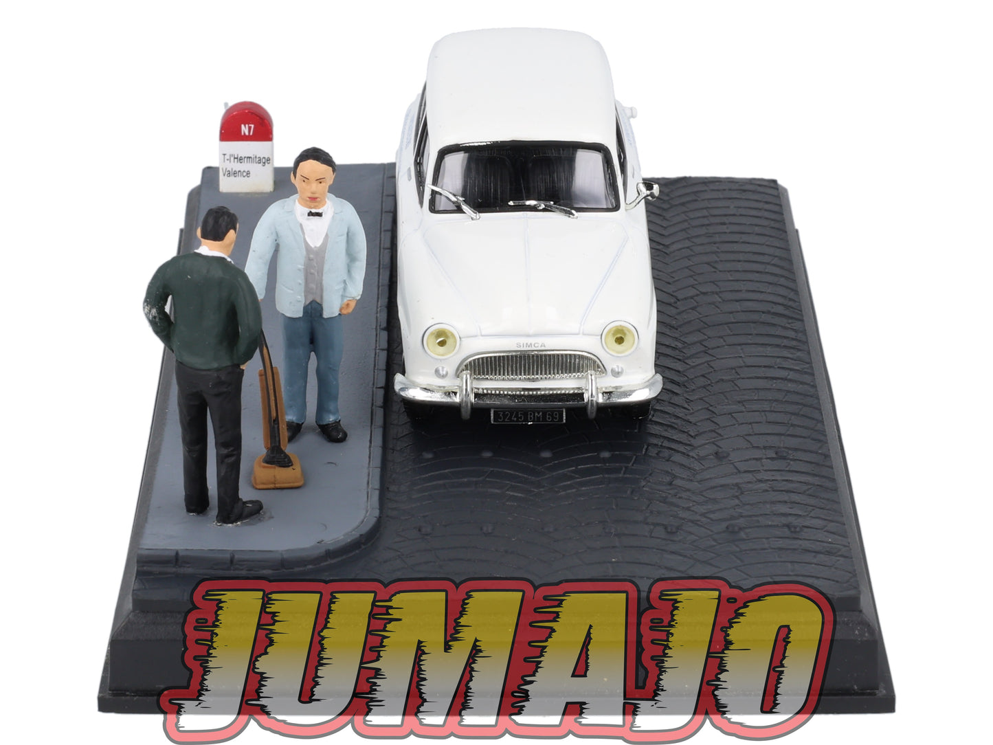 NB60 Voiture IXO 1/43 Diorama Route bleue SIMCA Aronde châtelaine Le voyageur de commerce