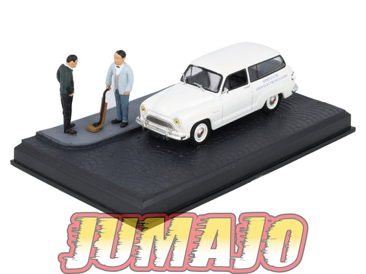 NB60 Voiture IXO 1/43 Diorama Route bleue SIMCA Aronde châtelaine Le voyageur de commerce
