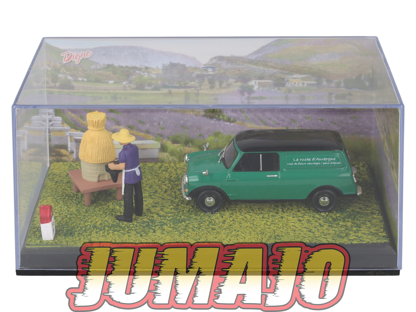 NB62 Voiture IXO 1/43 Diorama Route bleue Morris MINI Van L'apiculteur