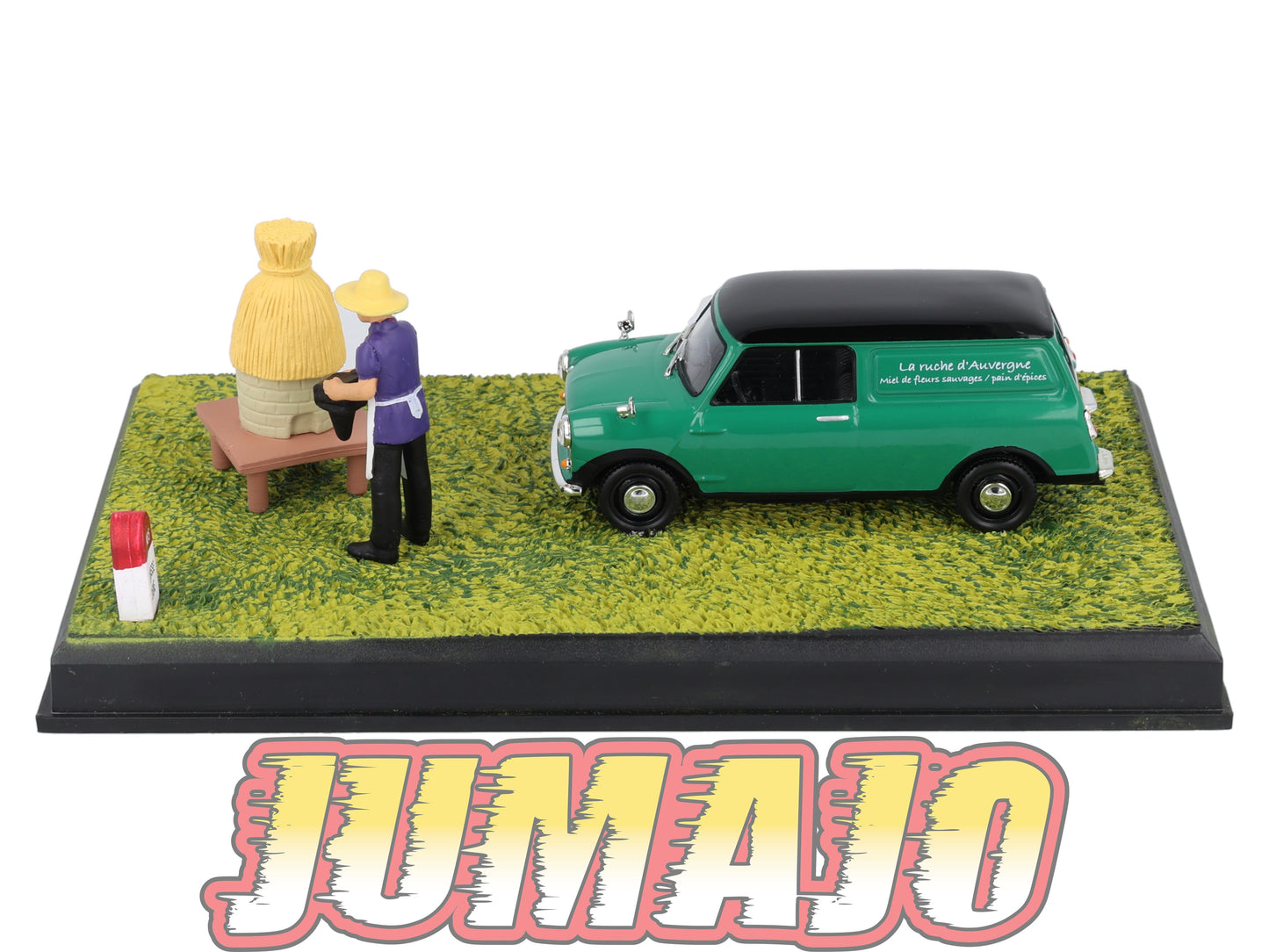NB62 Voiture IXO 1/43 Diorama Route bleue Morris MINI Van L'apiculteur