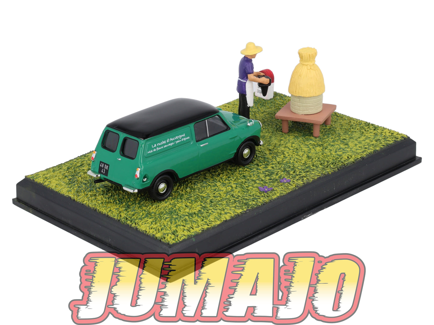 NB62 Voiture IXO 1/43 Diorama Route bleue Morris MINI Van L'apiculteur