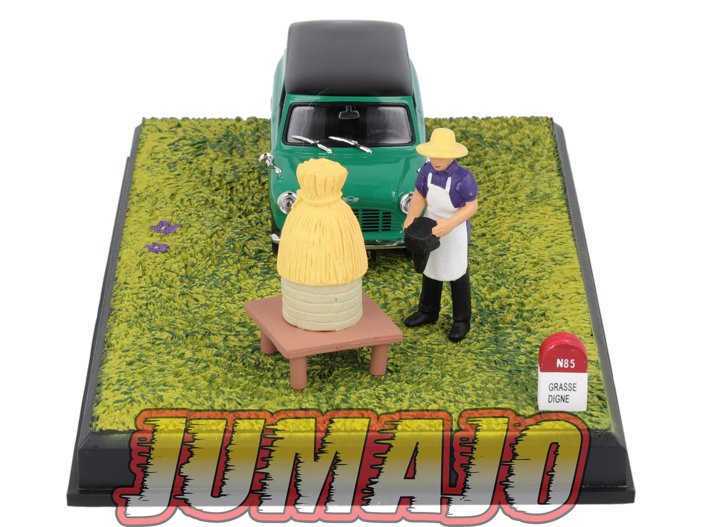 NB62 Voiture IXO 1/43 Diorama Route bleue Morris MINI Van L'apiculteur