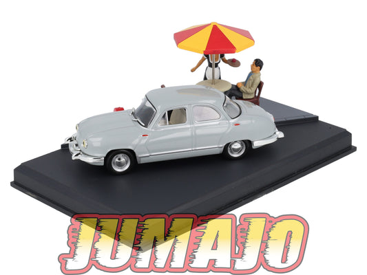 NB6 Voiture IXO 1/43 Diorama Route bleue PANHARD Dyna Z l'arrêt au café