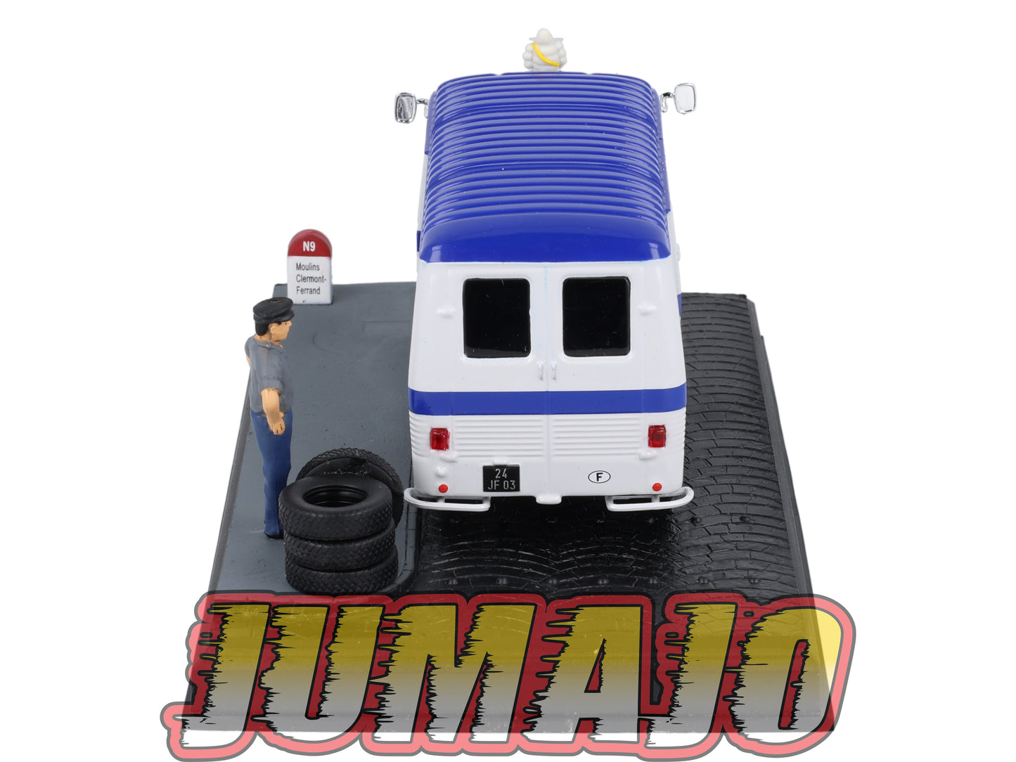 NB75 Voiture IXO 1/43 Diorama Route bleue PEUGEOT J7 Michelin La livraison de pneus