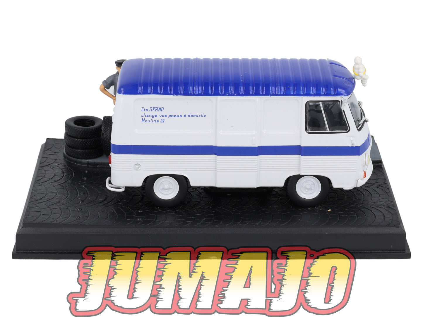 NB75 Voiture IXO 1/43 Diorama Route bleue PEUGEOT J7 Michelin La livraison de pneus
