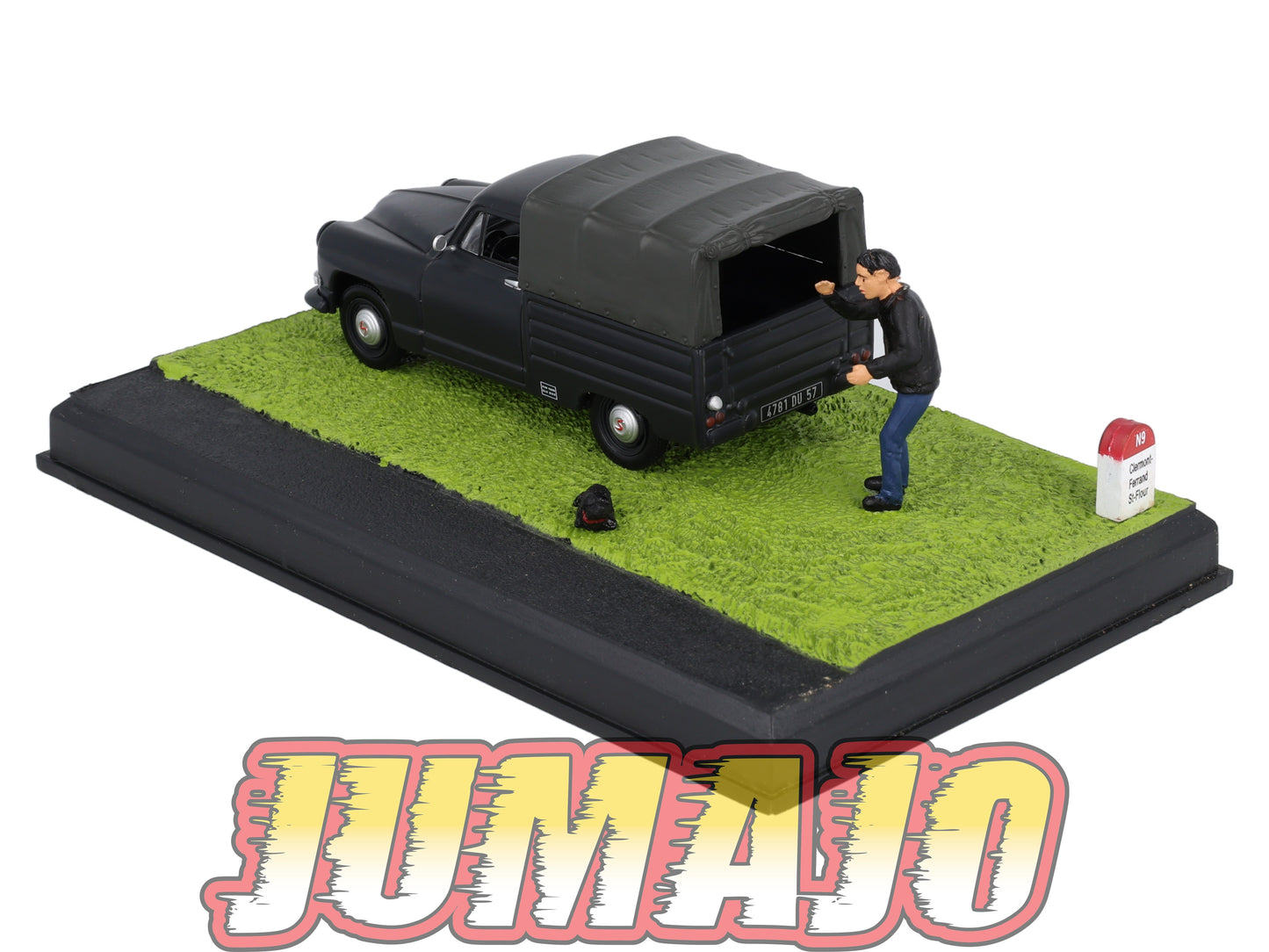 NB76 Voiture IXO 1/43 Diorama Route bleue SIMCA aronde Intendante L'agriculteur