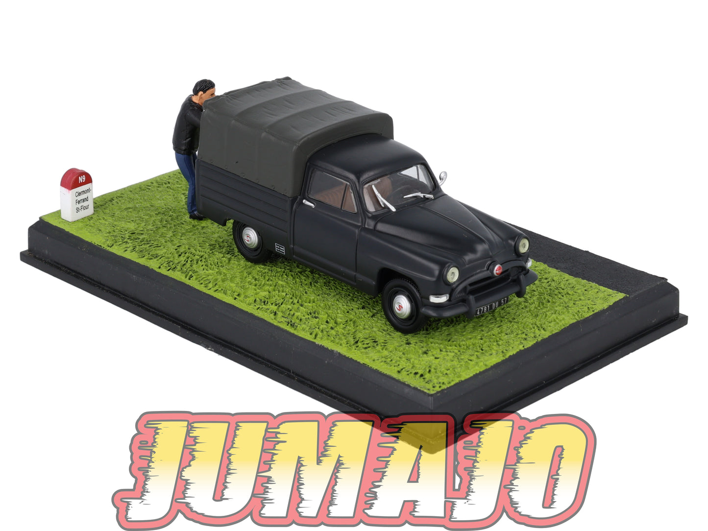 NB76 Voiture IXO 1/43 Diorama Route bleue SIMCA aronde Intendante L'agriculteur
