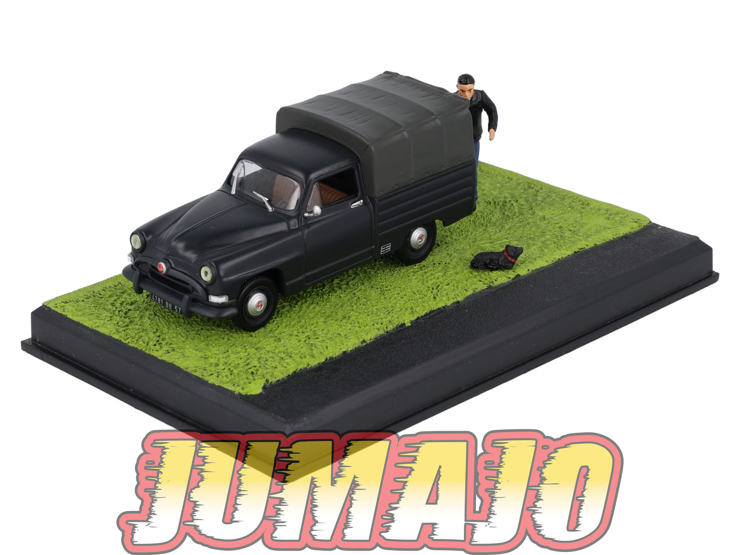 NB76 Voiture IXO 1/43 Diorama Route bleue SIMCA aronde Intendante L'agriculteur