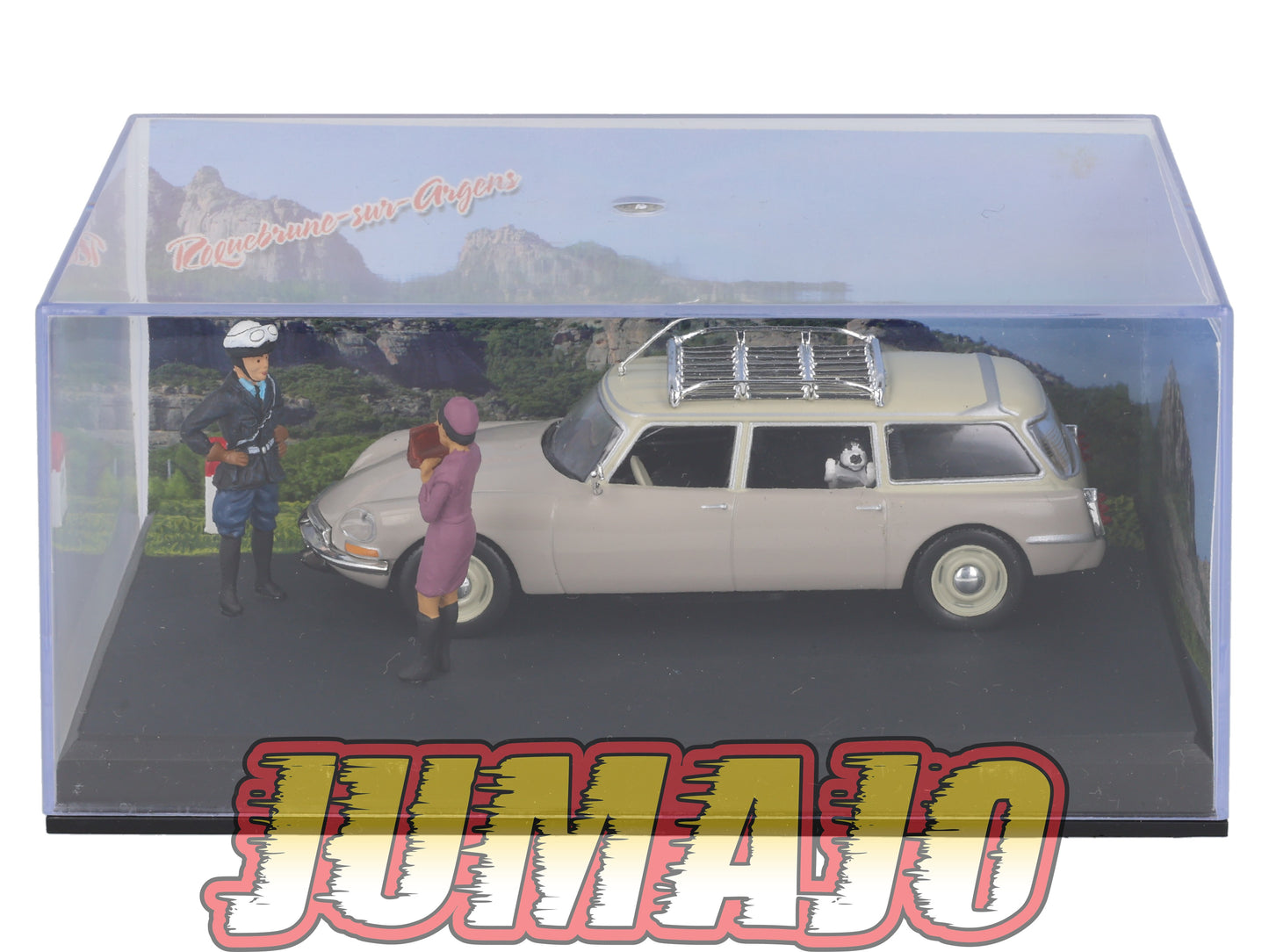 NB7 Voiture IXO 1/43 Diorama Route bleue CITROEN ID 20 break contrôle de gendarmerie