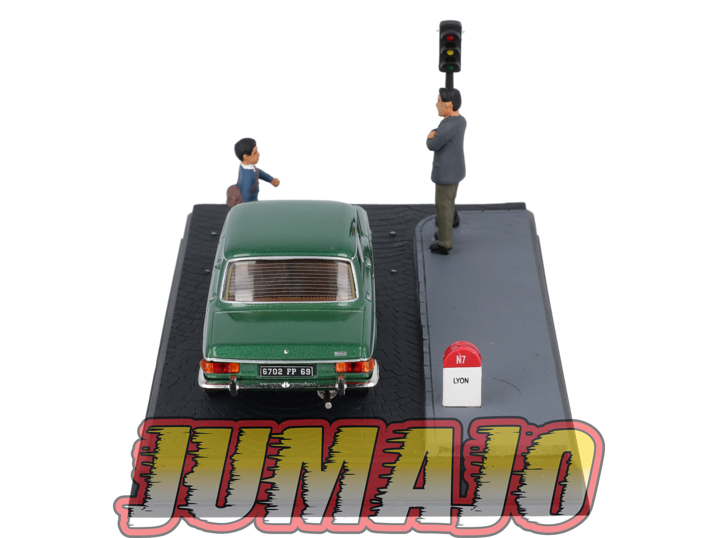 NB8 Voiture IXO 1/43 Diorama Route bleue SIMCA 1501S l'arrêt au feu rouge