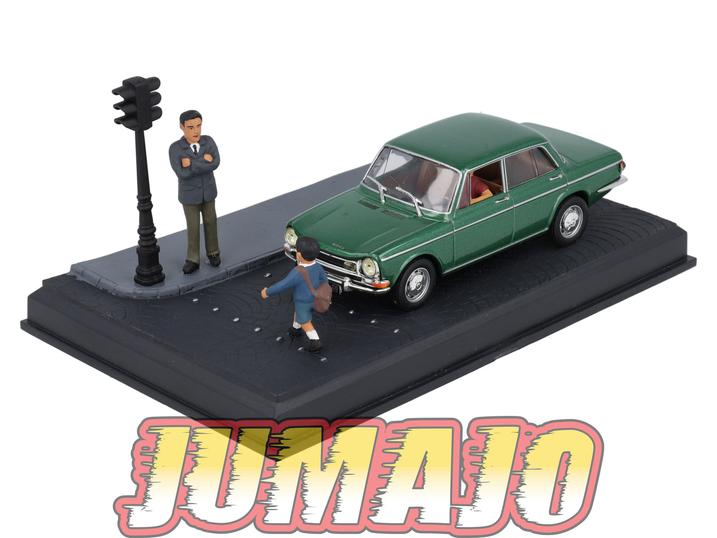 NB8 Voiture IXO 1/43 Diorama Route bleue SIMCA 1501S l'arrêt au feu rouge