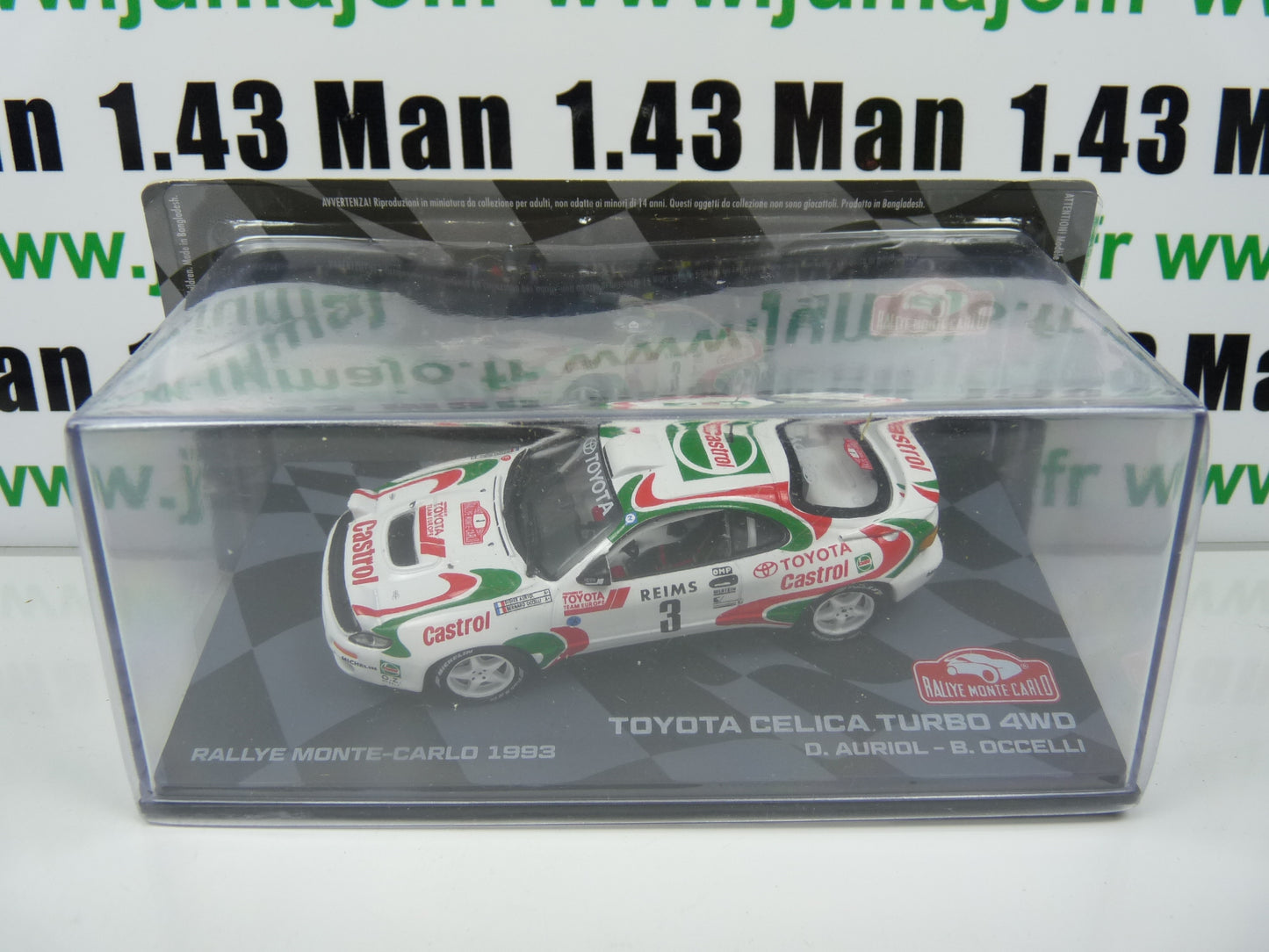 RMIT21 1/43 IXO Rallye Monte Carlo : TOYOTA Celica Turbo 4WD 1993 #3 D.Auriol