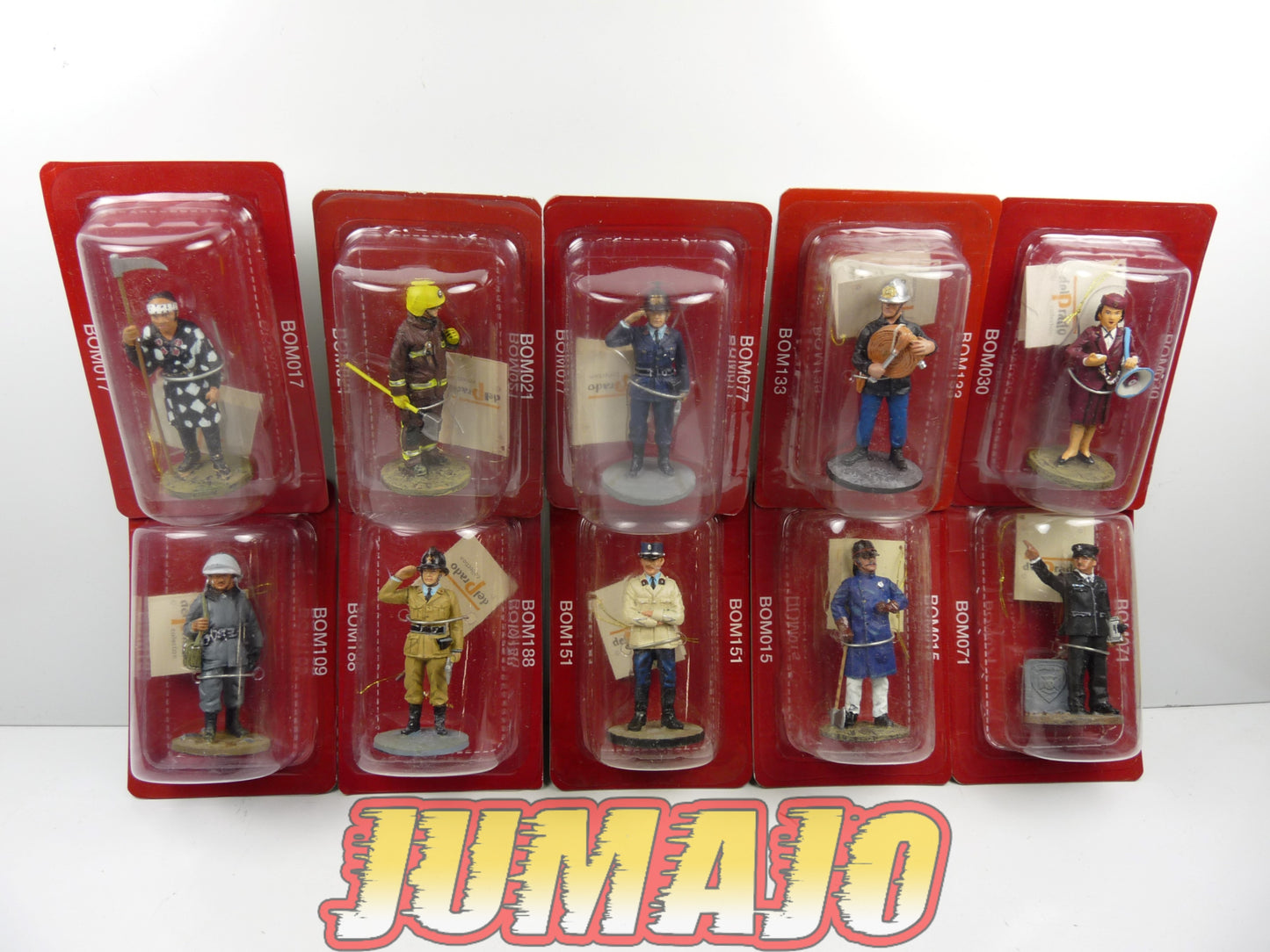 P11 lot de 10 SOLDATS POMPIERS DEL PRADO 1/32 USA JAP FRA ITA UK