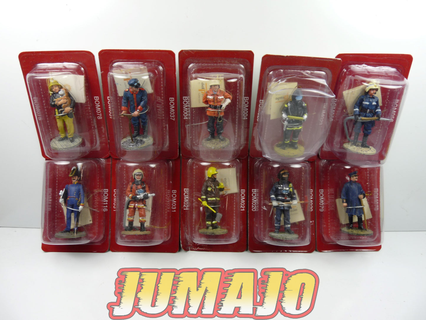 P13 lot de 10 SOLDATS POMPIERS DEL PRADO 1/32 UK ESP ITA ALL BEL