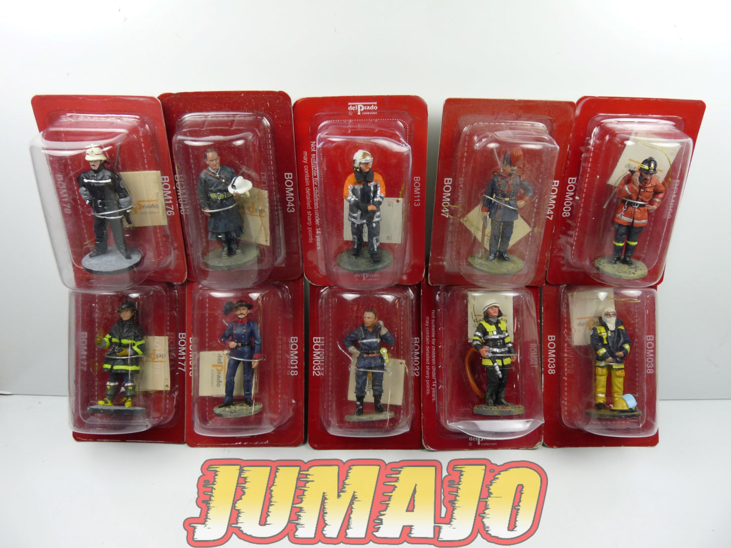P14 lot de 10 SOLDATS POMPIERS DEL PRADO 1/32 ITA ESP ALL NL USA