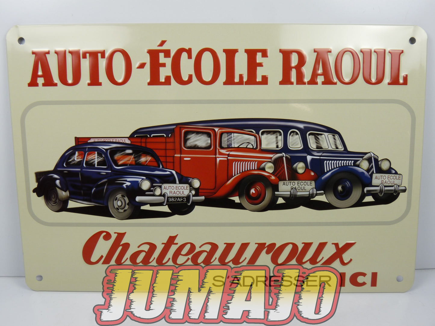 PB137 PLAQUES tôlée 20x30cm Auto-école Raoul Chateauroux