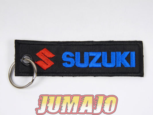 PC27 PORTE CLEF moto Broderie tissu environ 10,2cm x 2,8cm : Suzuki