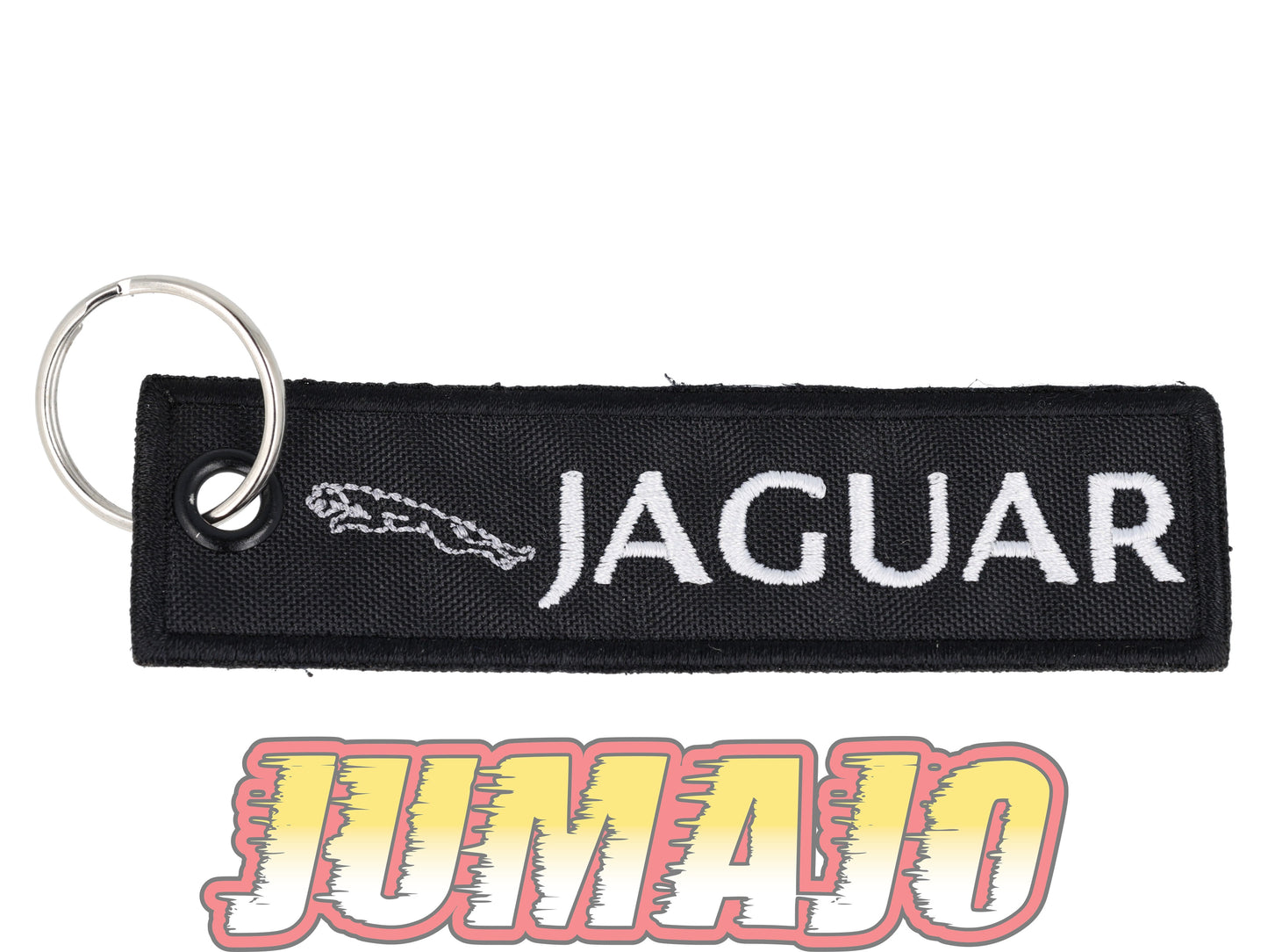 PC32 PORTE CLEF Broderie tissu environ 10,2cm x 2,8cm : Jaguar